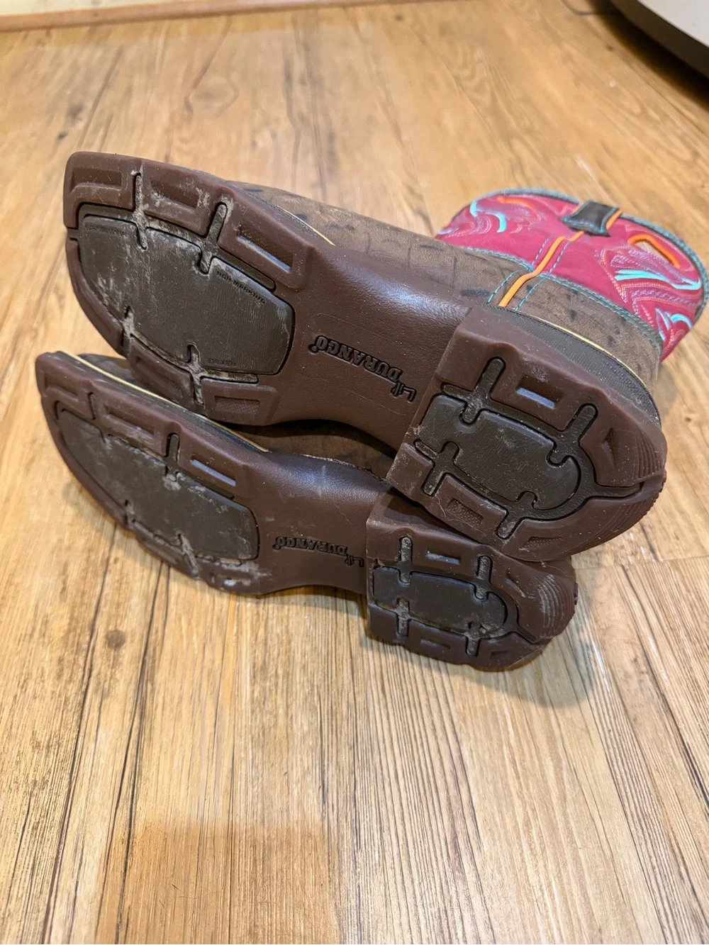 Lil Durango Kids Western Pull-On Boots with Blue Stitching